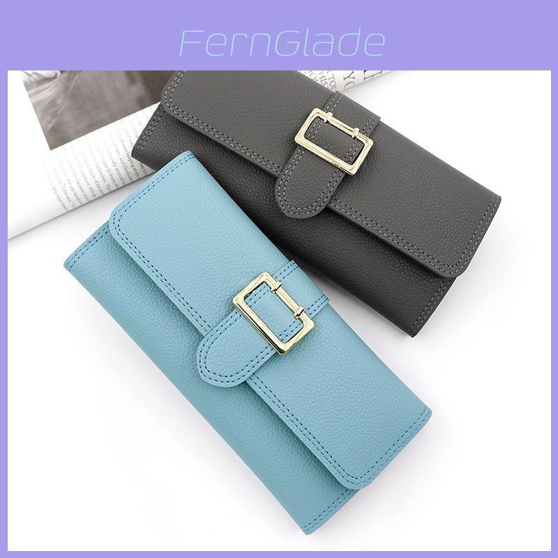 Ladies Pu Leather Slim Wallet With Three Fold Design For Daily Use