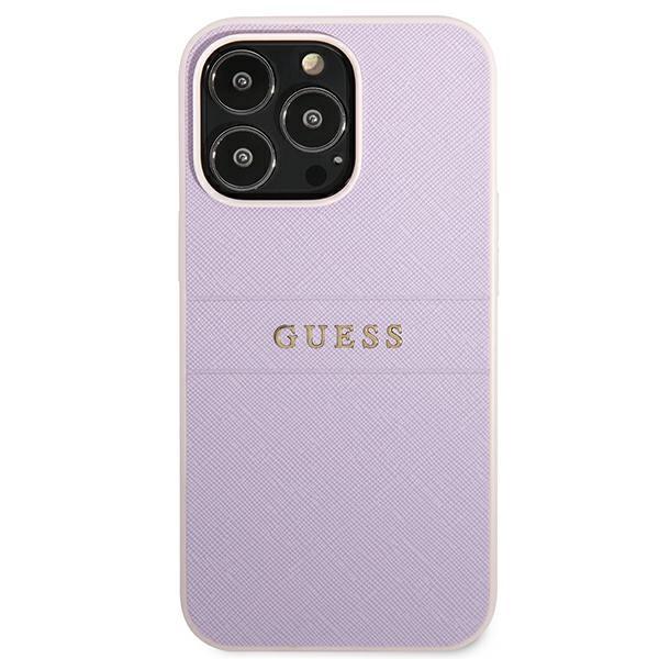 Guess Guhcp13Lpsasbpu Iphone 13 Pro / 136,1 Fioletowy/Purple Saffiano Hot Stamp & Metal Logo