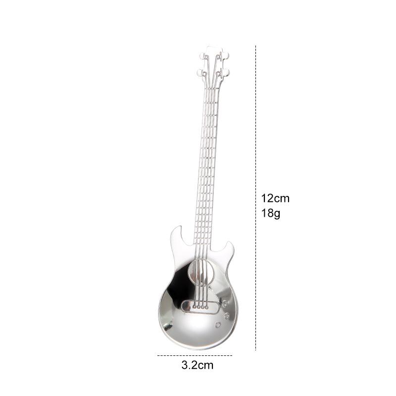 304 Stainless Steel Spoon Guitar Spoon Coffee Stirring Spoon Ice Bar Spoons Aternoon Tea Serving Spoon Kitchen Accessories