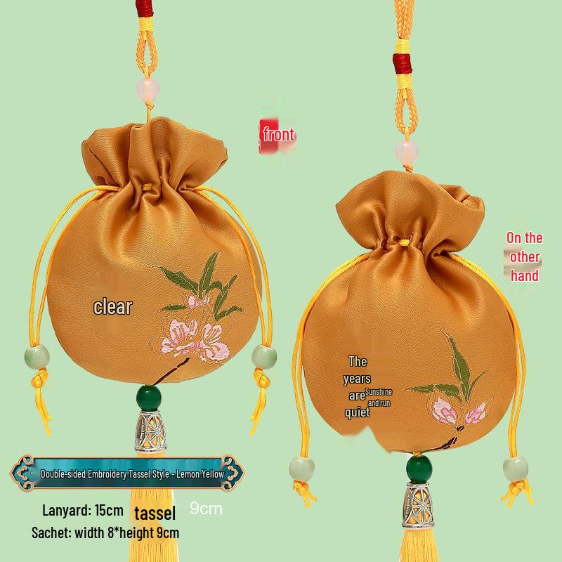 Dragon Boat Festival Brocade Sachet Bag - Portable Hanfu Purse with Ancient Style Pendant