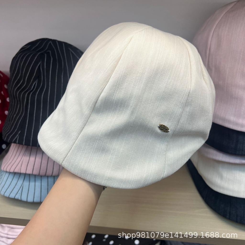 British style simple retro forward hat women's summer thin breathable cap showing a small face daily versatile beret