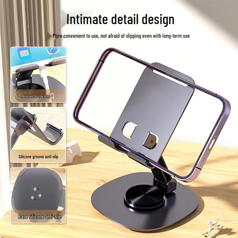 Wood Grain All-Metal Phone & Tablet Stand - Universal Holder for TV Show Watching, Custom Logo