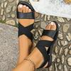 Обувь для женщин Женские сандалии с эластичной резинкой Модные повседневные сандалии с открытым носком Женские летние сандалии больших размеров на плоской подошве