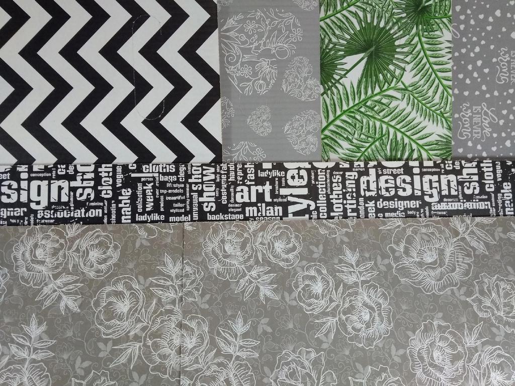 Pudełko z pokrywką biały, czarny, odcienie szarości i srebra, wielokolorowy 1szt