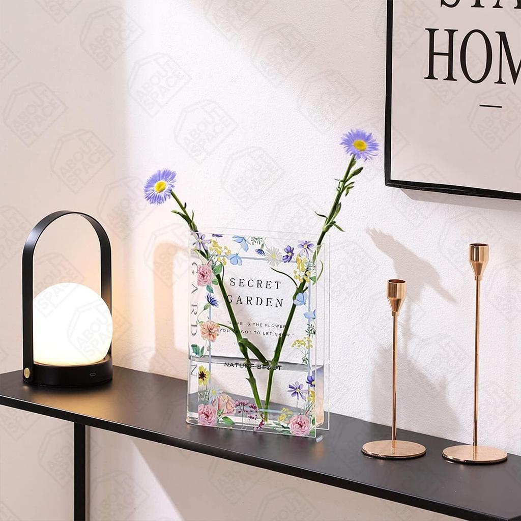 Последняя книга-ваза для гостиной - Акриловая ваза для водных растений - Прозрачная ваза для домашнего декора - Подоконник, настольный декор для дома