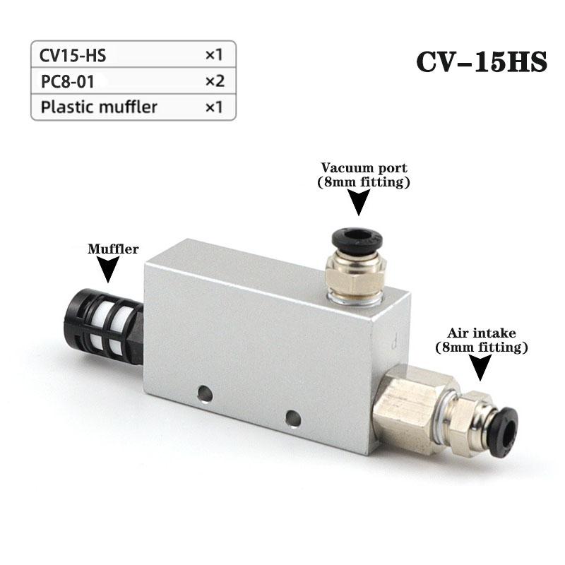 CV Vacuum Generator Air Exhaust Ejector Pressure Pneumatic CV-10HS 15 20 25 30 Negative Control Valve Integrated Vacuum Ejector