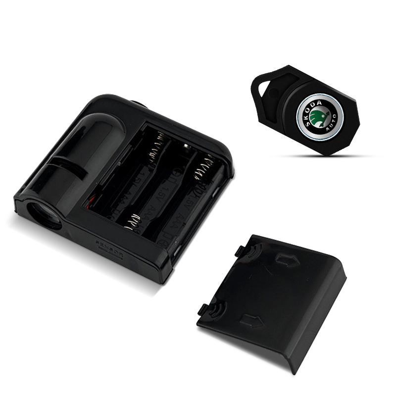 2 шт. Подсветка эмблемы двери автомобиля Светодиодная лампа приветствия Беспроводной лазерный проектор Для Skoda Octavia MK2 MK3 2 3 A7 Fabia Karoq Kodiaq Superb Rapid Kamiq