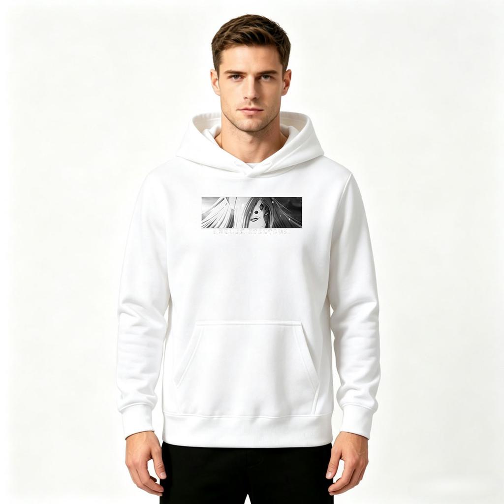 Men Otsutsuki Kaguya Print Long Sleeve Pullover Hoodie Casual Anime Sweatshirt