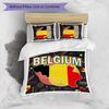 Belgium Football Printed Bedding 3 Piece Set Cozy Breathable Bed Cover Set as Housewarming Holiday Gift