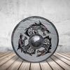 Medieval Wooden Viking Shield Dragon Face Round Shield, Warrior Knight Viking, Wall Art