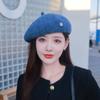 Берет Детский Осень и Зима Литературный и Ретро Шляпа Художника Цветная Шерстяная Лицевая Маленькая Модная Тыквенная Шляпа