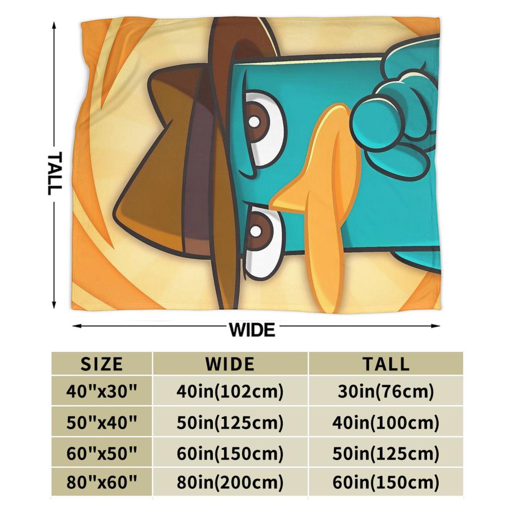 Perry the Platypus Warm Blankets Boy Girl Plush Throw Blanket Fashion Home Decor Flannel Bedspread Sofa Bed Cover