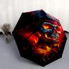 1pc A Fiery Pirate's Curse Fully Automatic Folding Portable Umbrella, 8 Iron Frames, Three-Fold Design, Suitable for All Seasons, Suitable for Ou