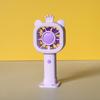 Mini Handheld Cartoon Crown Bear USB Rechargeable Three-Speed Portable Fan