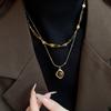 Стильное женское ожерелье в винтажном стиле с кулоном из камня "тигровый глаз" и прочной цепочкой из бусин, модное украшение