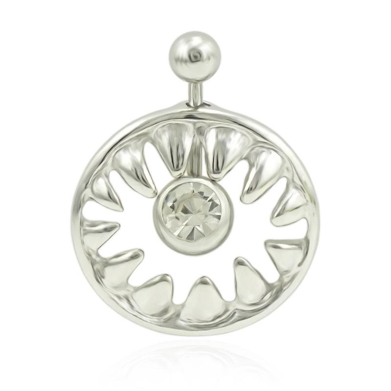 Кольцо для пупка с цирконием Cross Border в форме змеи с рисунком черепа