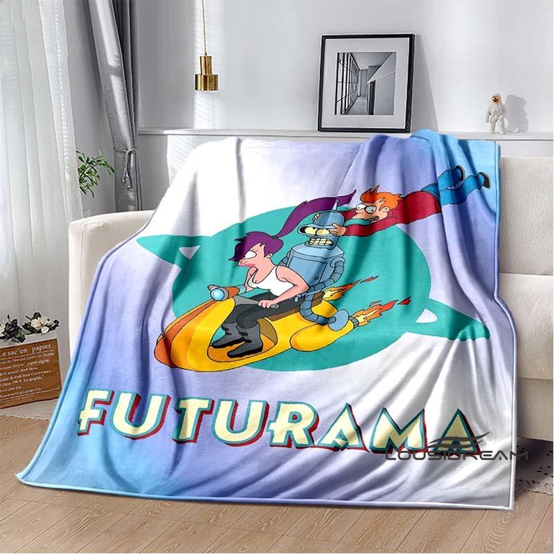 Cartoon (Futurama) print blanket. A warm and comfortable flannel blanket suitable for bedrooms, sofas, beds, chairs, picnics,