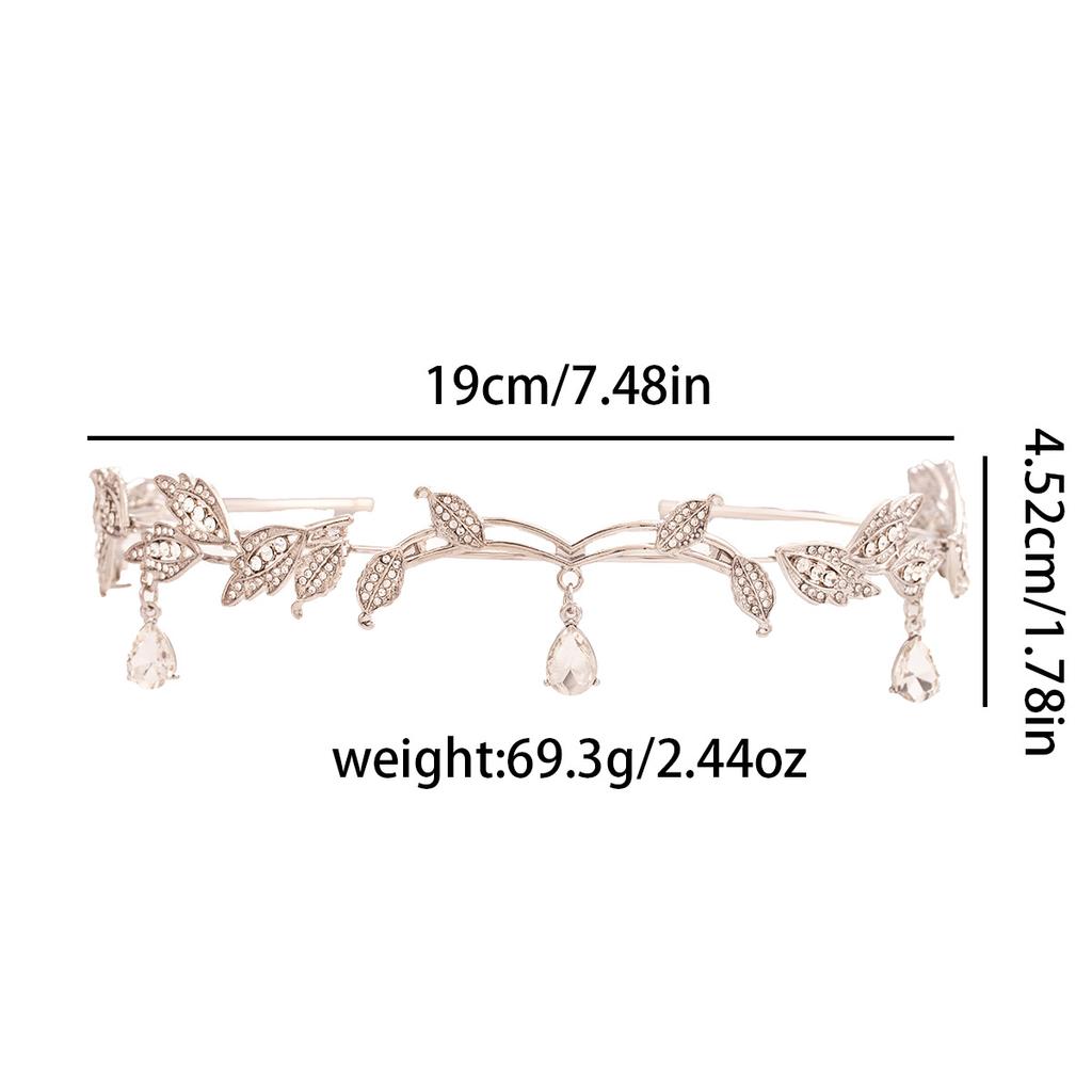Fairy Advanced Sense of The Drilling Leaves Подвеска для бровей Мори Свадебные украшения на лоб Листья Водяная капля Повязки на голову Головные уборы Женский