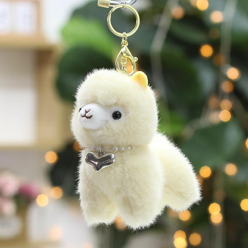 European Mink Alpaca Bow Tie Alpaca Rainbow Alpaca Plush Toy Bag Keychain Pendant