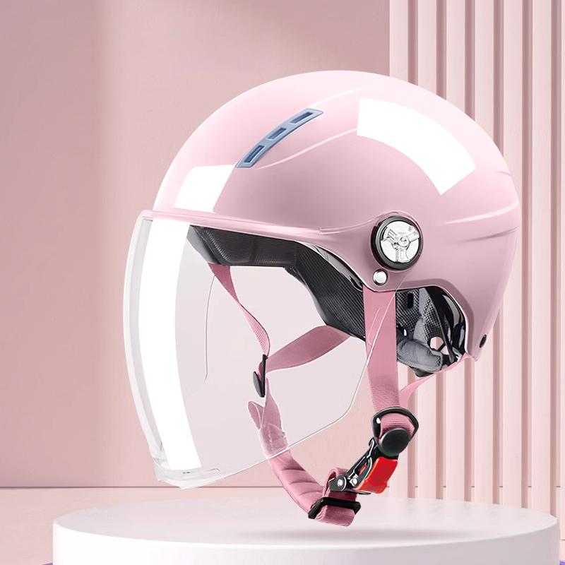 Motorcycle Helmet for Woman Men Electric Bike Half Helmet In Summer with Long Visor
