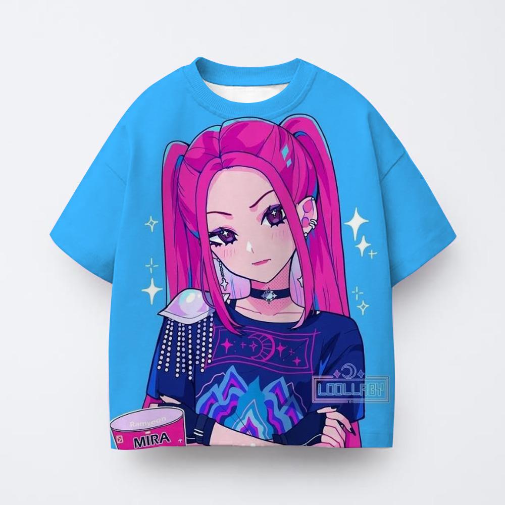 Kids T-shirts Kpop Witch Hunting Group 3D Animal Printed Loose Short Sleeved T-shirt