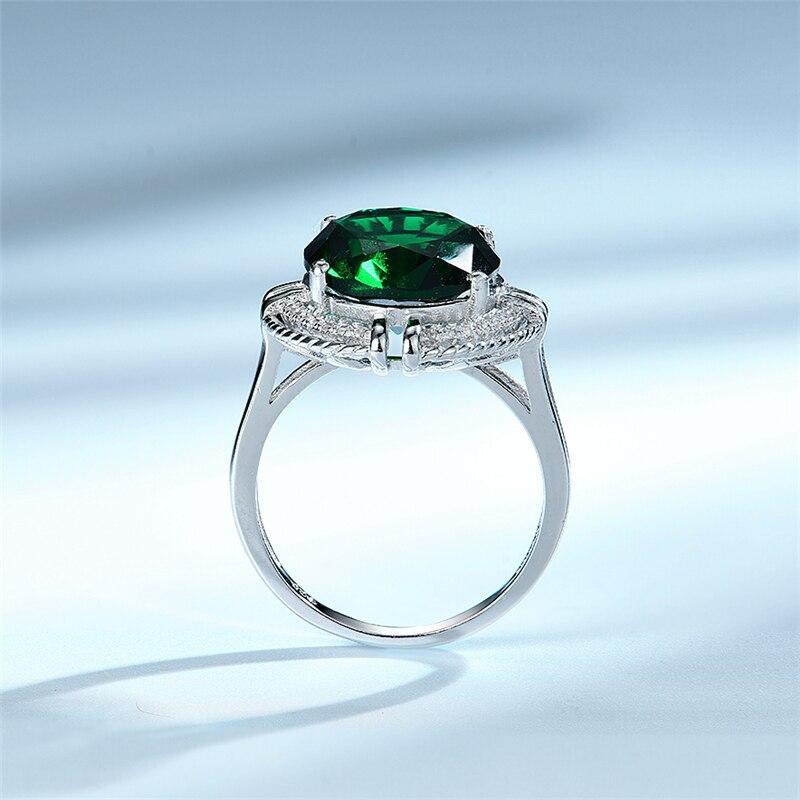 Кольца из стерлингового серебра 925 пробы для женщин, классические русские нано-изумруды, роскошное кольцо, подарки на день рождения, ювелирные украшения