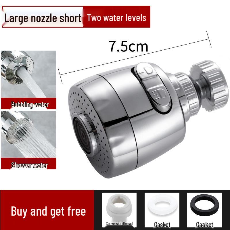 Universal Rotating Kitchen Faucet Aerator: Anti-Splash, Water-Saving, Sprayer Extender
