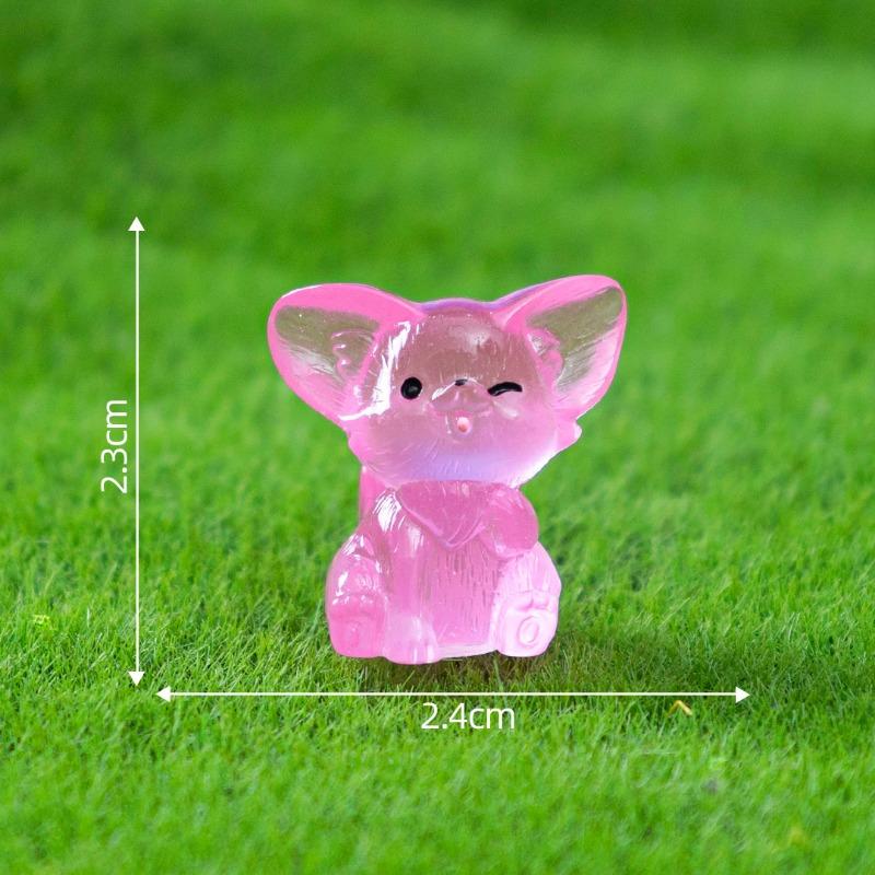 Светящаяся фигурка лисы-ушки, декоративные аксессуары, мини-ландшафтные миниатюрные настольные украшения