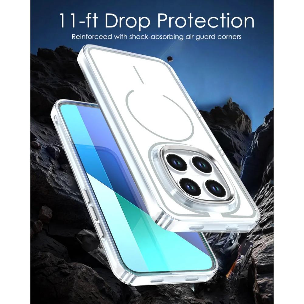 Матовый Чехол-Броня с Цветными Вставками из PC для Xiaomi Redmi Note 15 Pro+ Магнитный Беспроводной Зарядки Металлическая Линза Ударопрочный