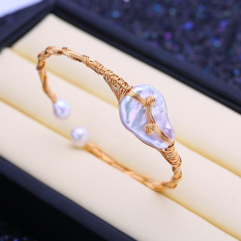 LSOOYH Multi Pearl Bracelet Fashion Rice Pearl Adjustable Bangle Bracelet For Women Birthday Gift