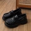 2025 весна новая jk униформа французские лоферы на толстом каблуке черные туфли jk на платформе британский стиль униформа маленькие кожаные туфли