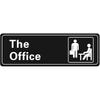 Office Sign - Self-Adhesive 9 x 3 Inch Door or Wall Name Plate - Acrylic (Black and White)
