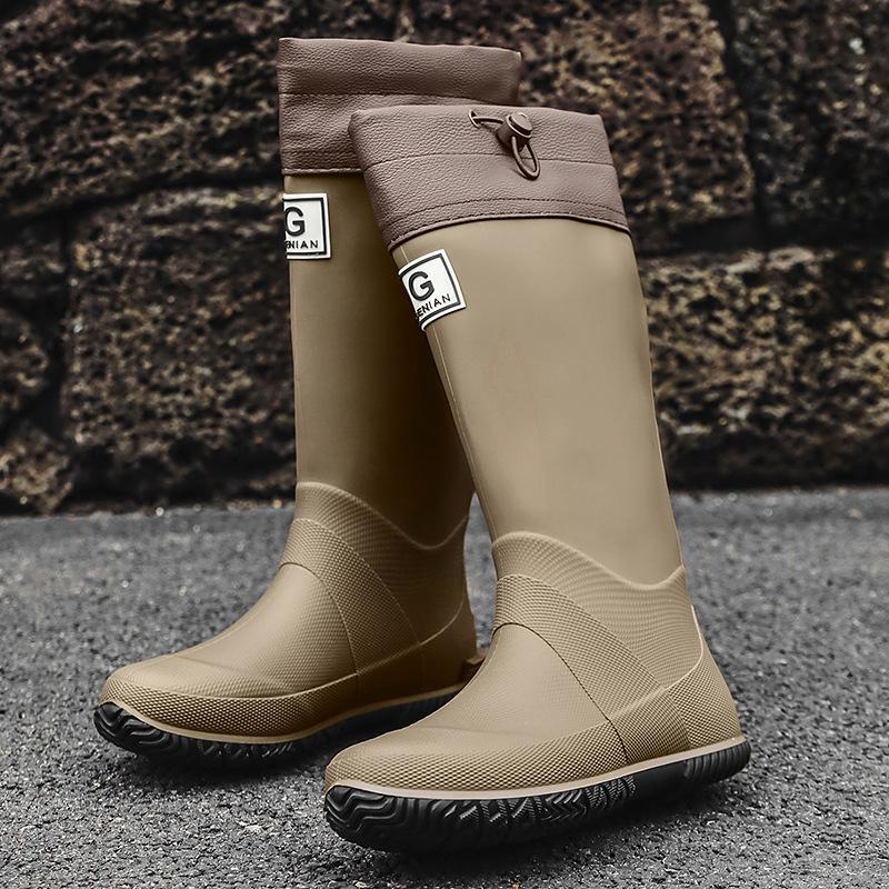 Adult Couple Men and Women Long Tube Wild Bird Association Foldable Rain Boots Waterproof Non-slip Rain Shoes Water Shoes