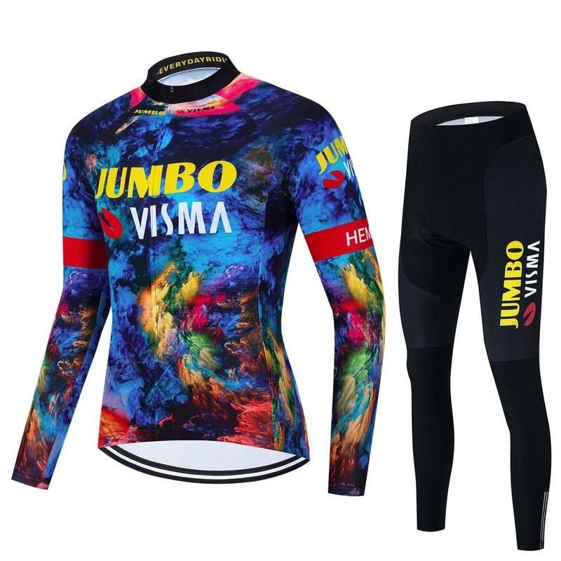 Mens Long Sleeve Cycling Jersey Set Outdoor Mountain Road Bike Performance Apparel