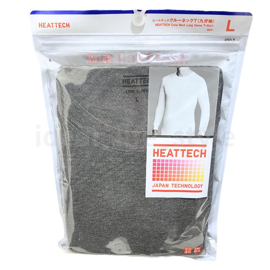 Uniqlo HEATTECH T-Shirt S-4XL Crew Neck Long-Sleeve Tagless Men 472909 NWT
