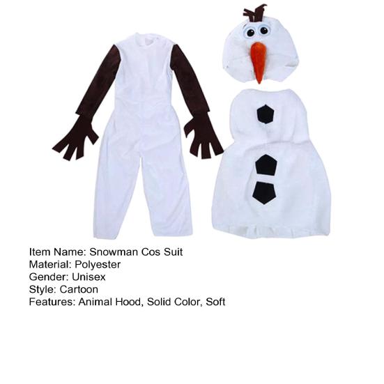 Детский костюм снеговика Yousheng, комбинезон с длинными рукавами и головой животного, костюм для косплея, реквизит для фотосъемки, детский костюм для выступлений, одежда для новогодней вечеринки