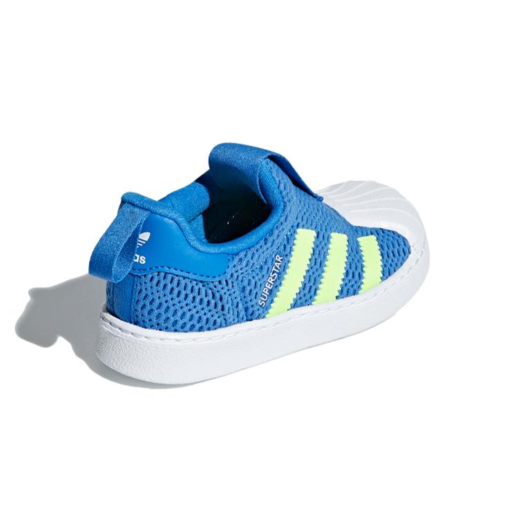 adidas Originals Superstar 360 I Нескользящие Низкие Кроссовки для Малышей Сине-Желто-Белые для Младенцев и Малышей CG6583