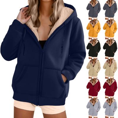 Женская модная повседневная толстовка, свободный кардиган на молнии, куртка с длинным рукавом и капюшоном
