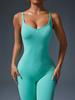 Women's Backless Seamless Ribbed Jumpsuit: Slimming Tank Bodysuit for Yoga