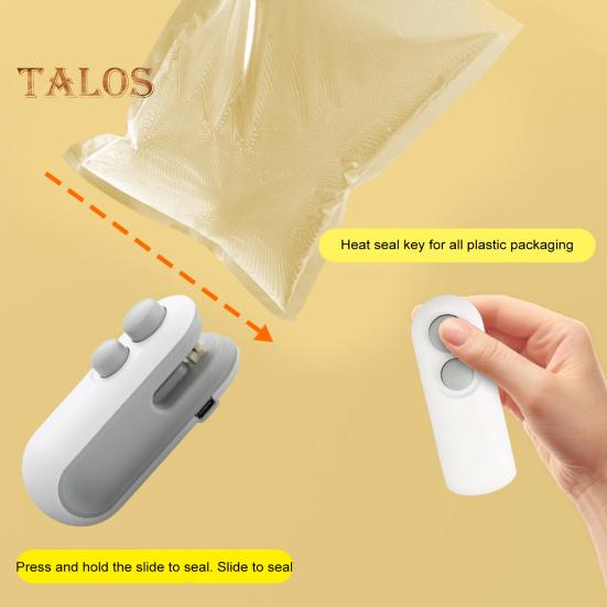 Mini Bag Sealer 2-in-1 Rechargeable Bag Sealing Machine for Snack Bags Portable Handheld Food Sealer Heat Sealing Cutting Plastic Bag