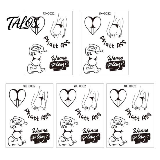 Talos 5 Sheets Lovers Tattoo Stickers, Fun Temporary Face Tattoos, Safe Waterproof Body Art Stickers for Couple Valentine's Day Anniversary