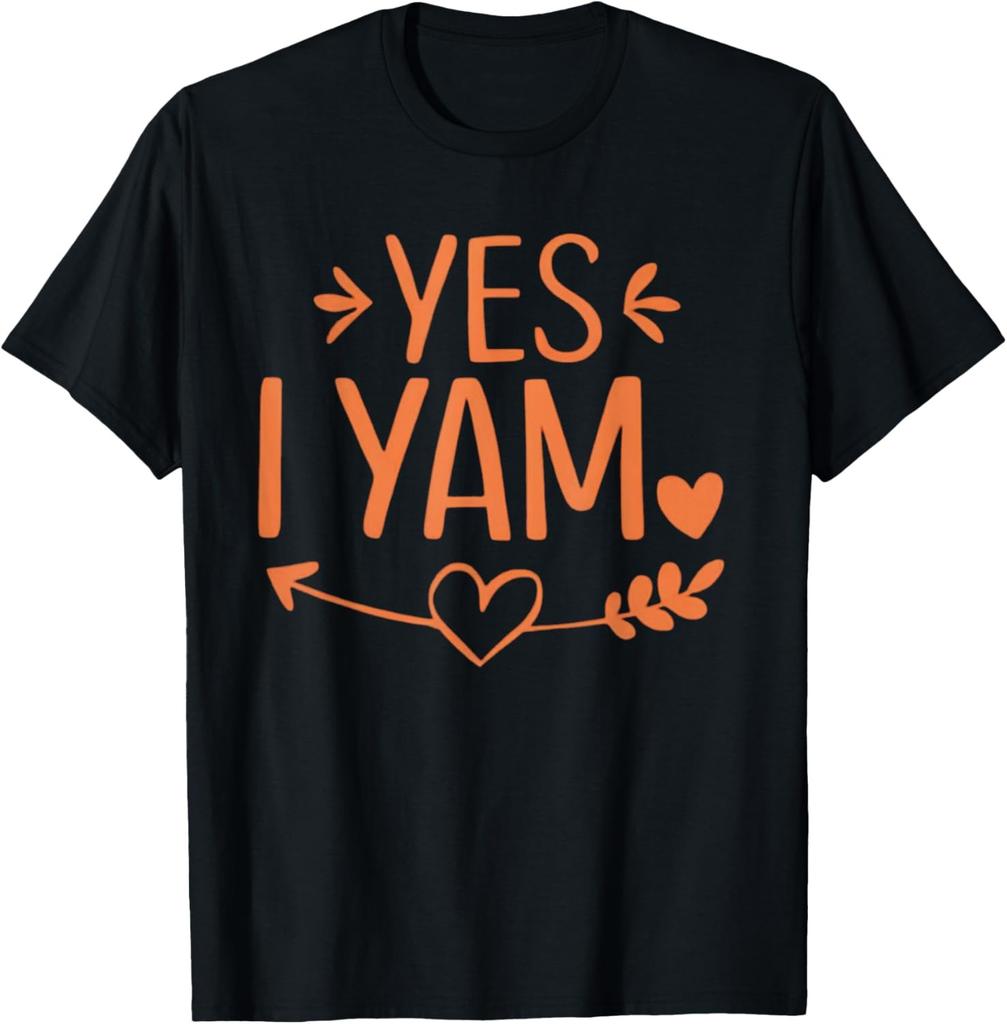 Sweet Potato Yes I Yam Thanksgiving Matching Couples Outfit T-Shirt