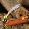 Brass Color Handle Sharp Pocket Knife Portable Unpacking Mini Knife Keychain Pendant Utility Outdoor Camping Tools