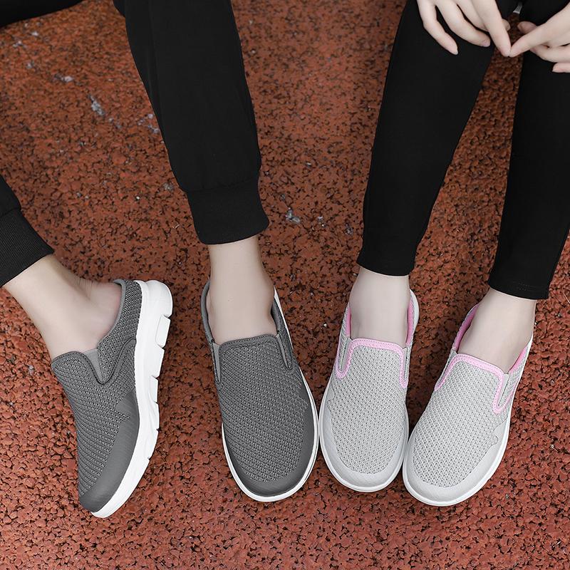 35-48 Мужские/Женские тапочки Мужские полутапочки Летние сетчатые Meter-дышащие мужские черные туфли Mueller