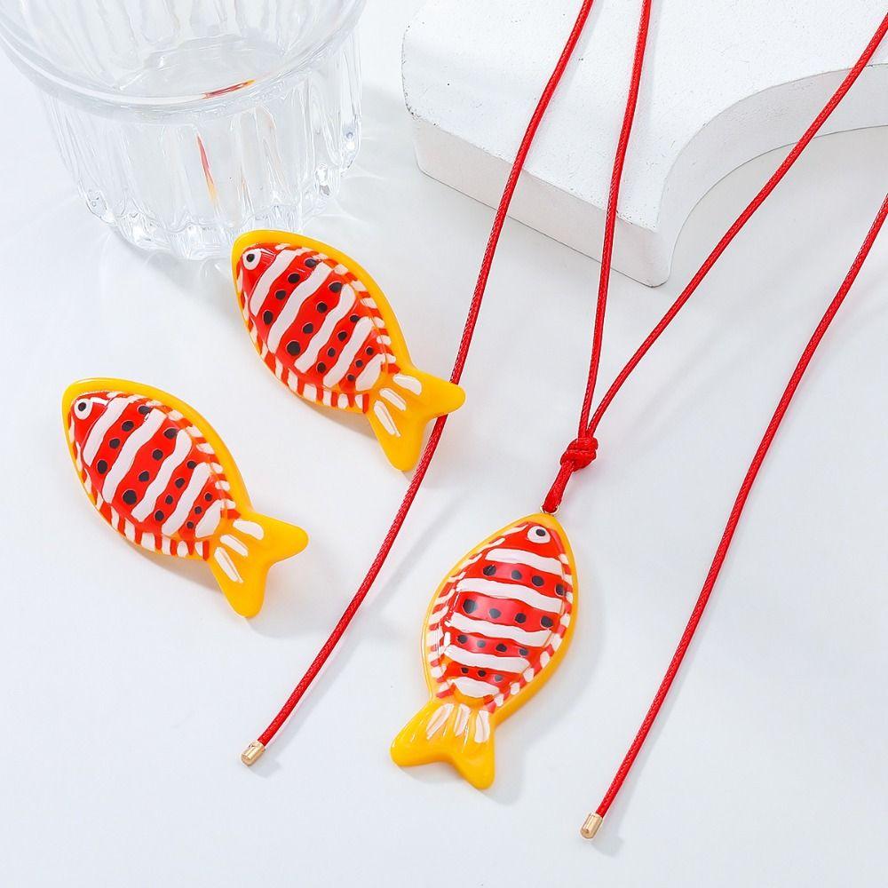 Beach Fish Necklaces Korean Style Bohemian Drop Earrings Aesthetic Ear Jewelry Girls Gift