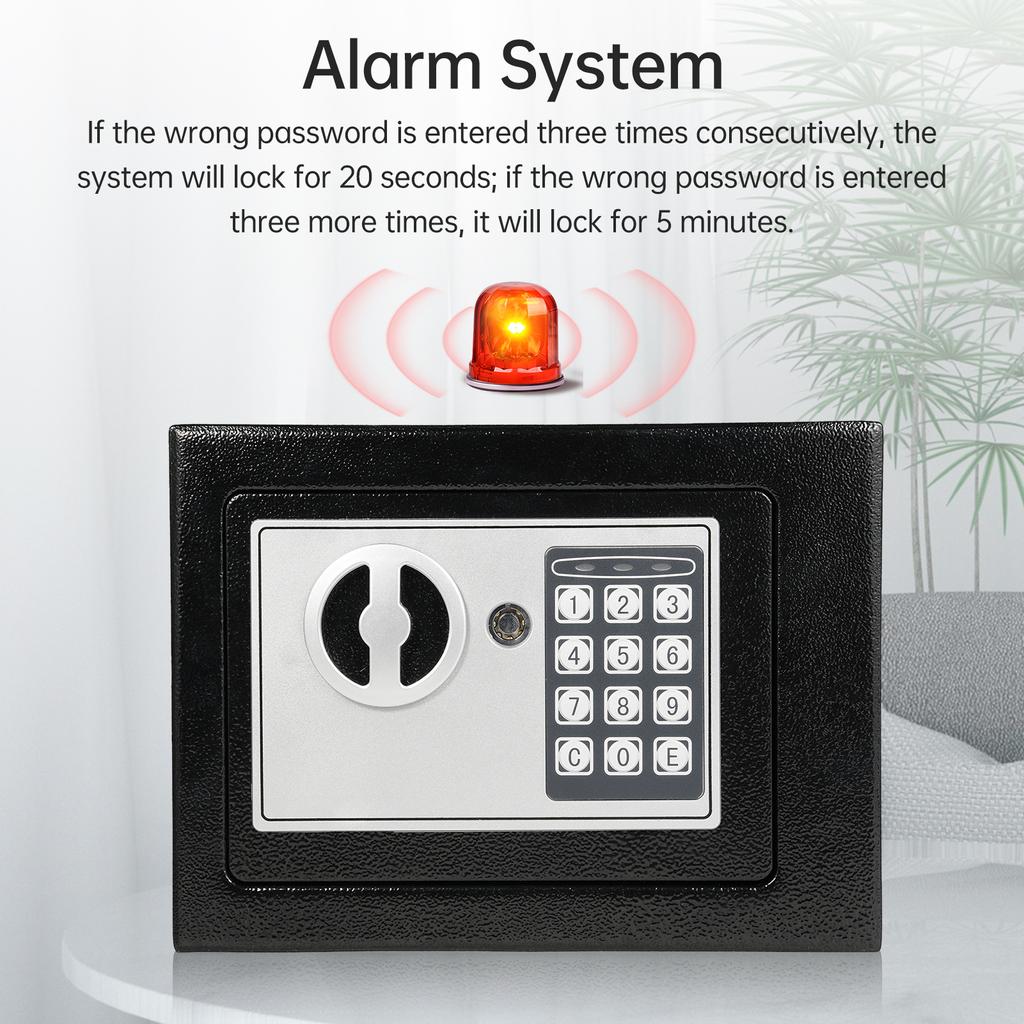 Домашние сейфы Bisofice, огнестойкая водонепроницаемая коробка с клавиатурой и 2 запасными ключами, цифровая домашняя безопасность