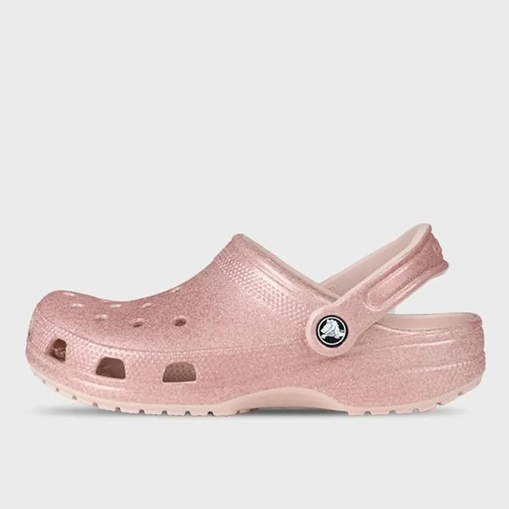 Crocs Kids Classic Glitter Clogs K Kids Junior Sandals Slippers Quartz 206993-6WV