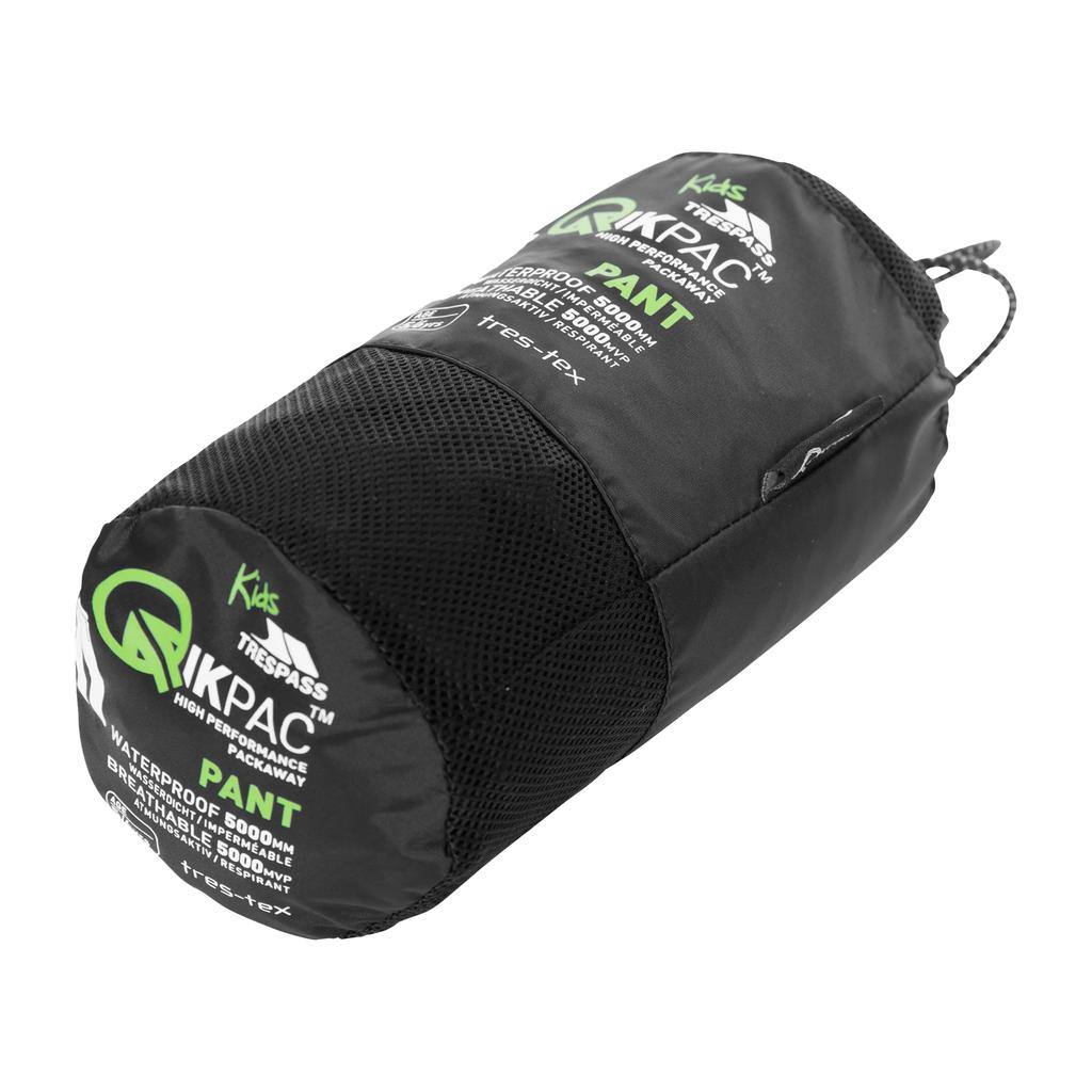 Childrens/Kids Qikpac Waterproof Packaway Trousers