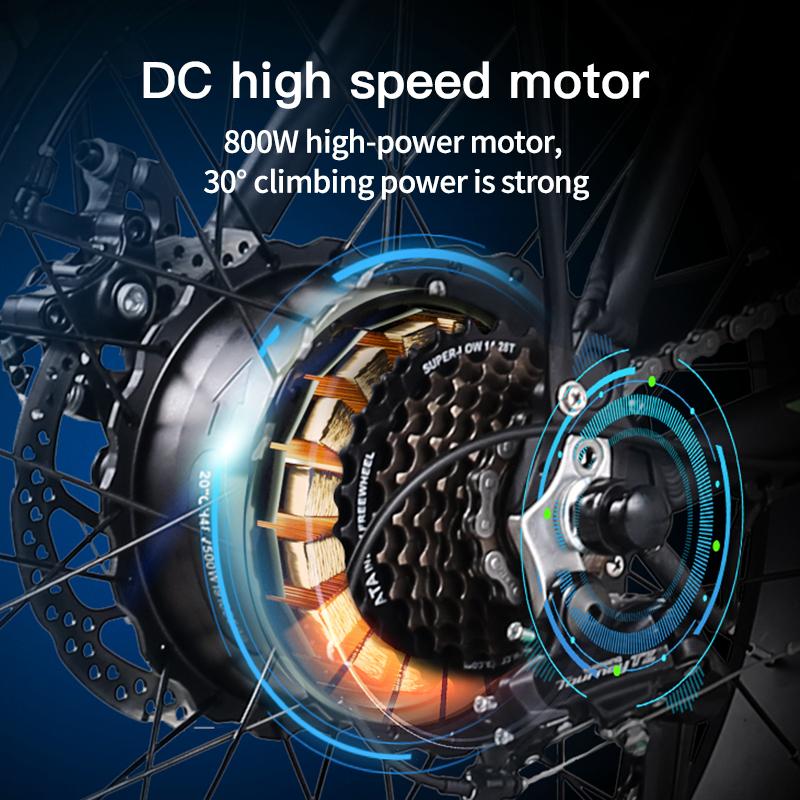 Электрический велосипед Jinghama R8, 800 Вт, 48 В, 30 Ач, 20 дюймов, 4,0 дюйма, горный велосипед с толстыми шинами, складной городской складной городской взрослый велосипед, электрический велосипед