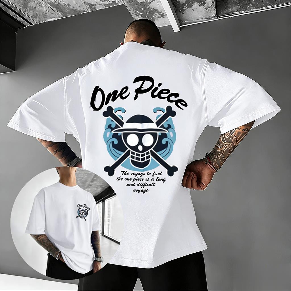 Аниме One Piece Графическая футболка Мужская Женская 2026 Лето Хлопок Короткий рукав Футболка Уличная одежда Повседневный топ Пиратский Череп Соломенная шляпа Луффи